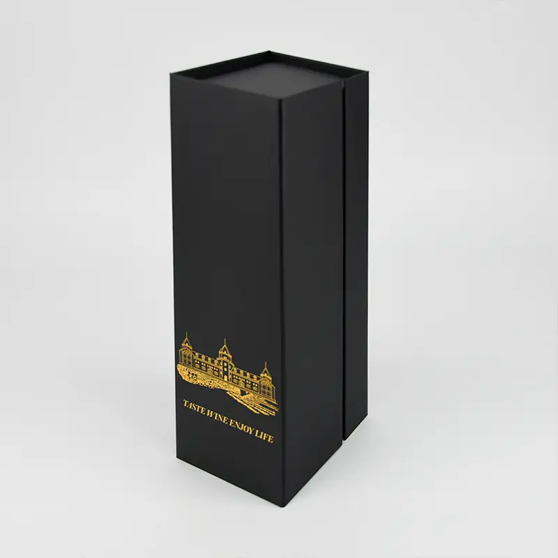 Foldable Wine Gift Box Magnetic Closure Custom Paper Eco 1