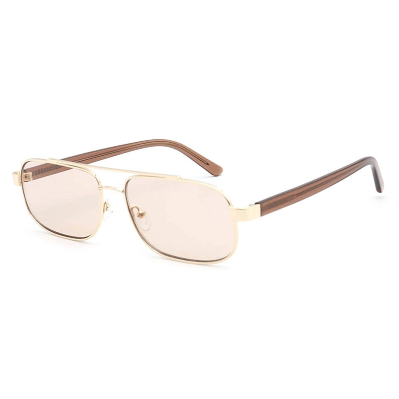 HMP25192 Retro Metal UV400 Sunglasses  Custom Wholesale Square Aviator Eyewear 1