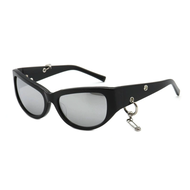 Fashion Design with Metal Charm Decor Acetate Sunglasses HA25446 1