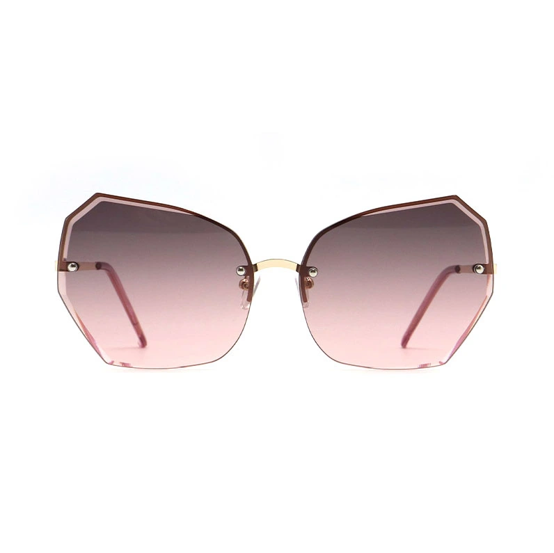 Custom Rimless Geometric Metal Sunglasses HM25707 1