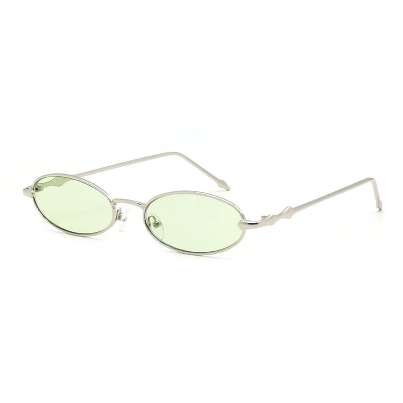 Retro Narrow Oval Metal Sunglasses HM25580 1