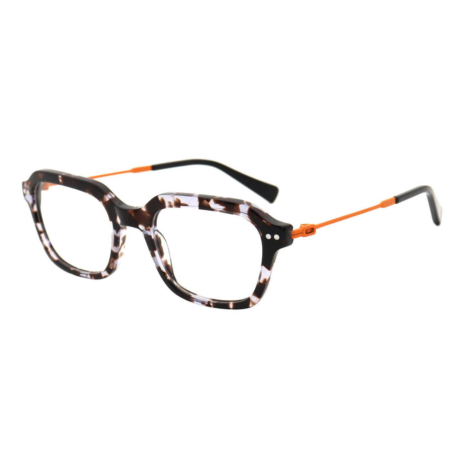 Retro Acetate Reading Eyewear with Color Metal Temples JTD40602HST 1