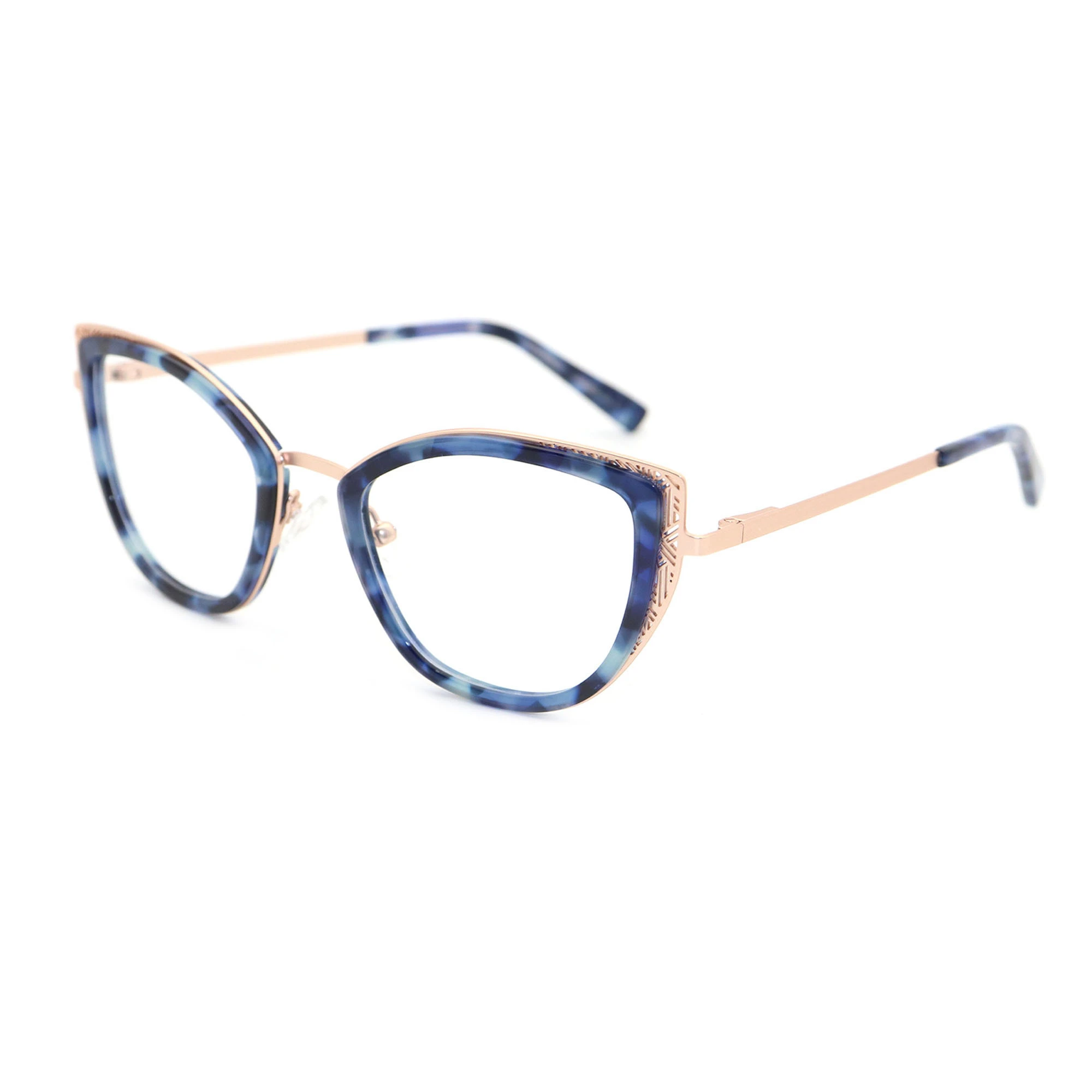 Elegant Cat-Eye Blue Light Eyeglasses with Acetate Rim and Metal Temples JAD30909JY 1