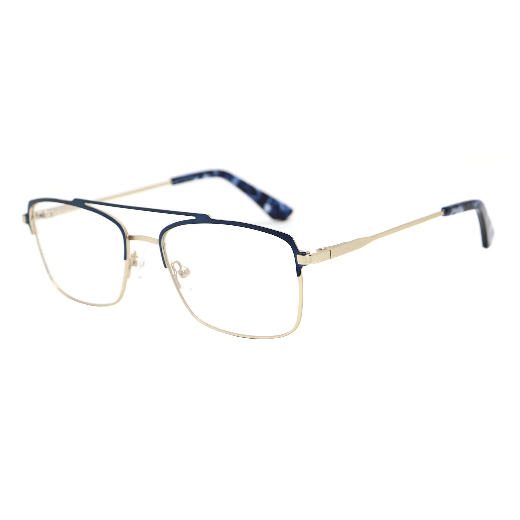Custom Lightweight Double Bridge Metal Blue Light Glasses for Men JMD30861BF 1