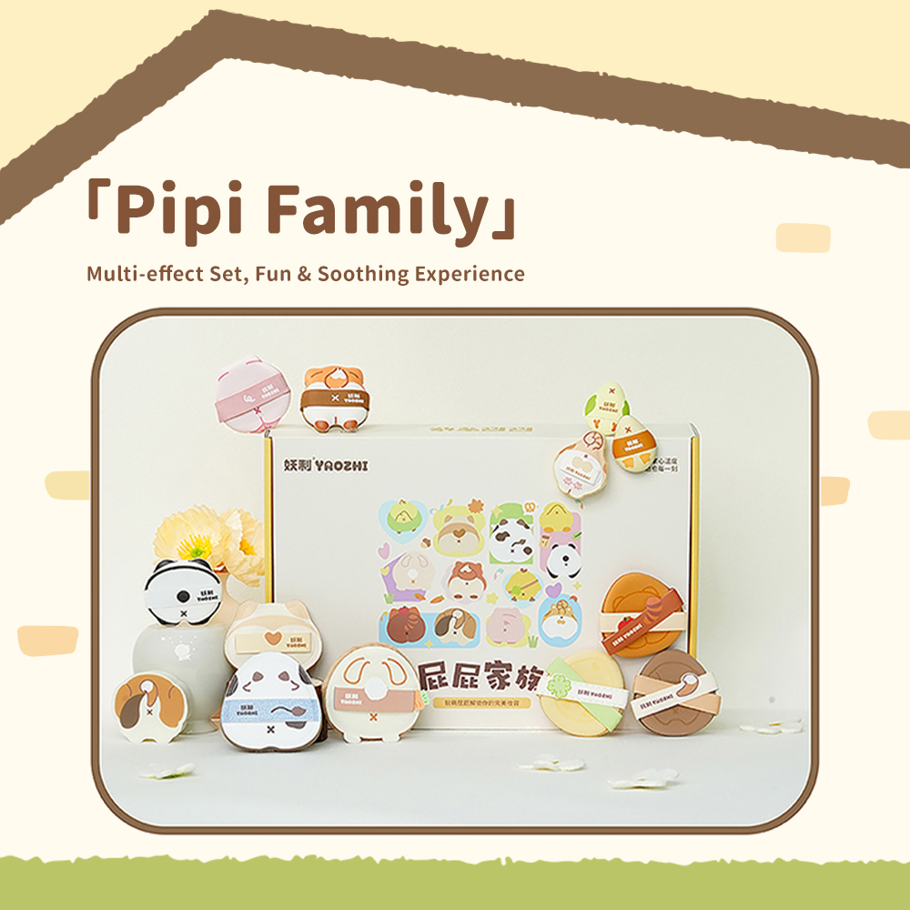 YAOZHI Pipi Family Series Makeup Puffs - Ultra-Soft Thick Sponge Powder Puff Set for Foundation, Setting Powder & Cushion 10