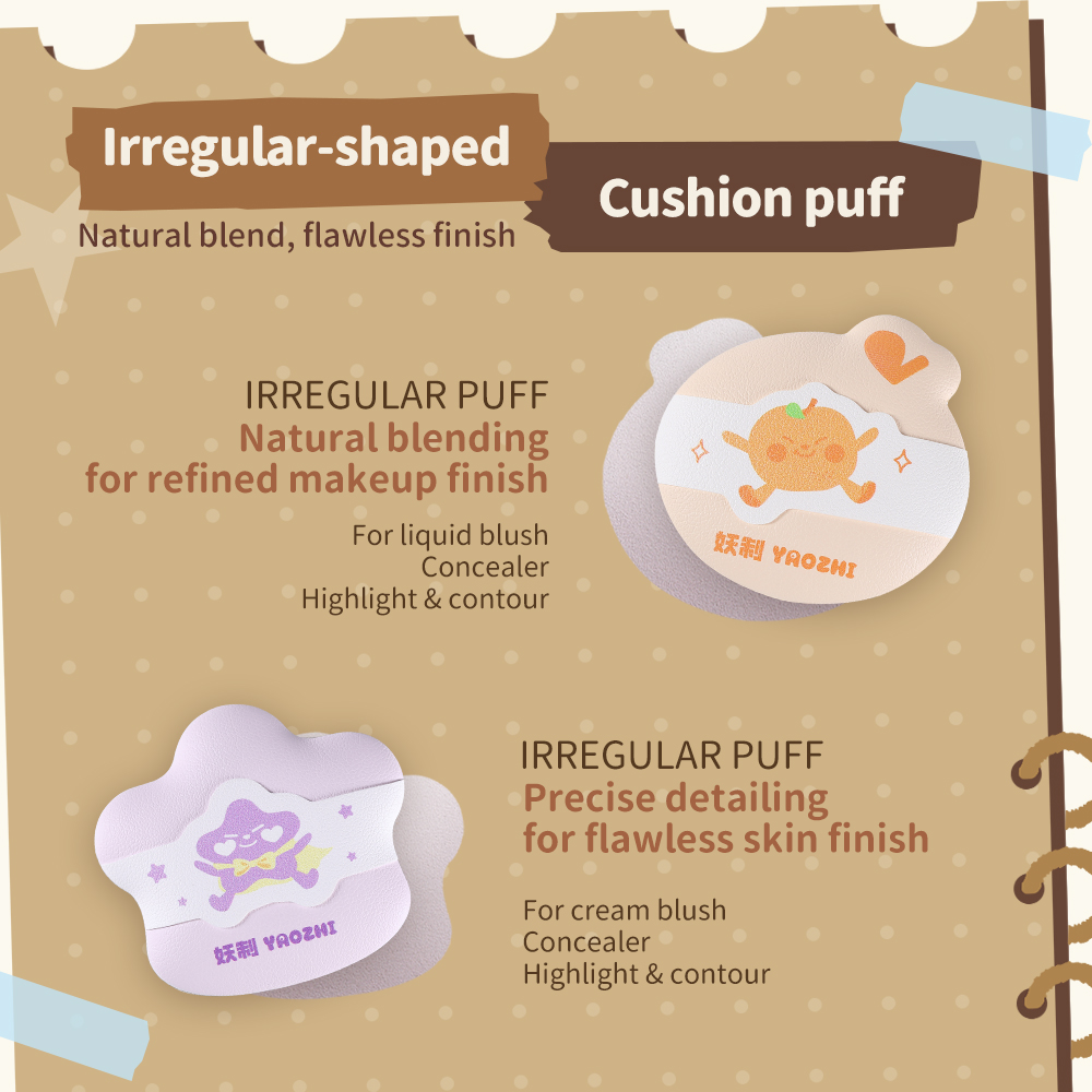 YAOZHI Mini Series Makeup Puff For Blush, Concealer, Contouring 12