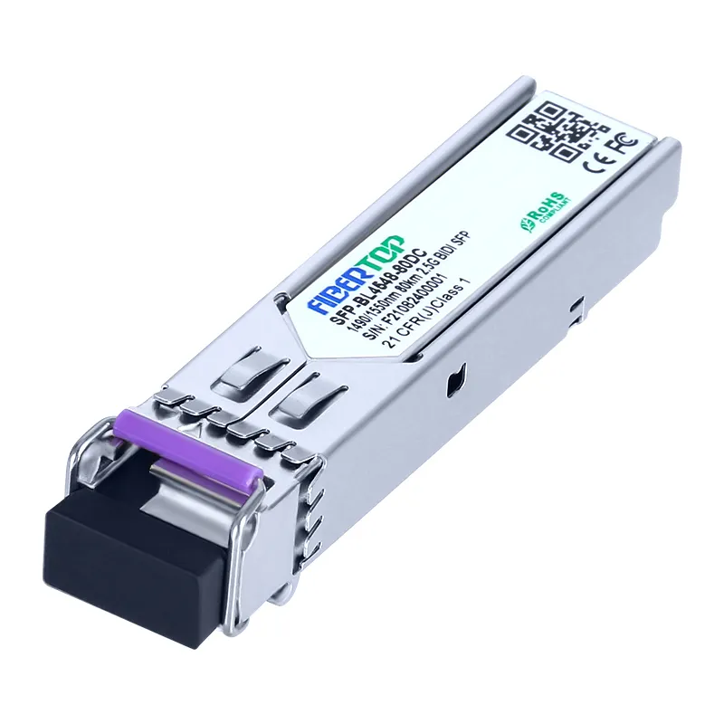 2.5G BIDI SFP 싱글 모드 80km 송신 1490nm/수신 1550nm 트랜시버 1