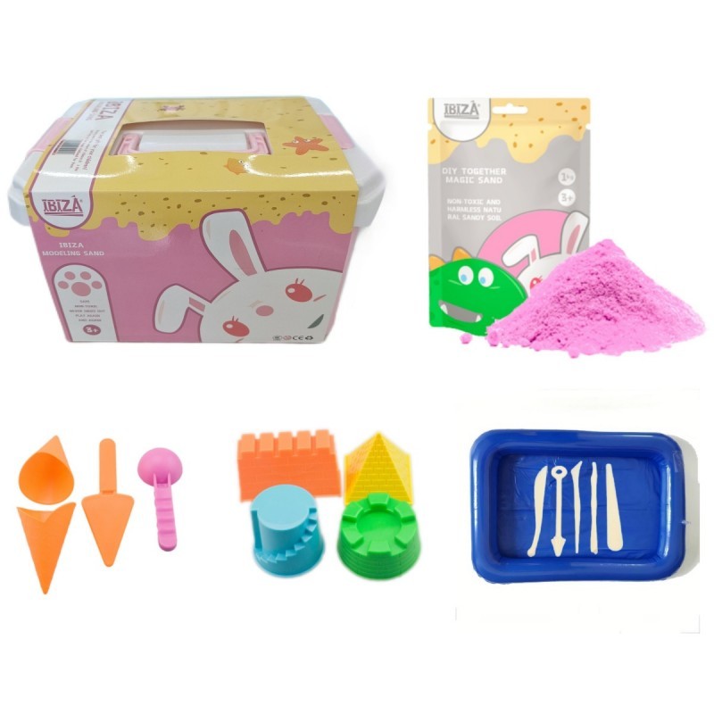  Customized Quality 1kg rabbit plastic box toy set with molds play magic sand Manufacturer | IBIZA manufacturers From China | IBIZA 