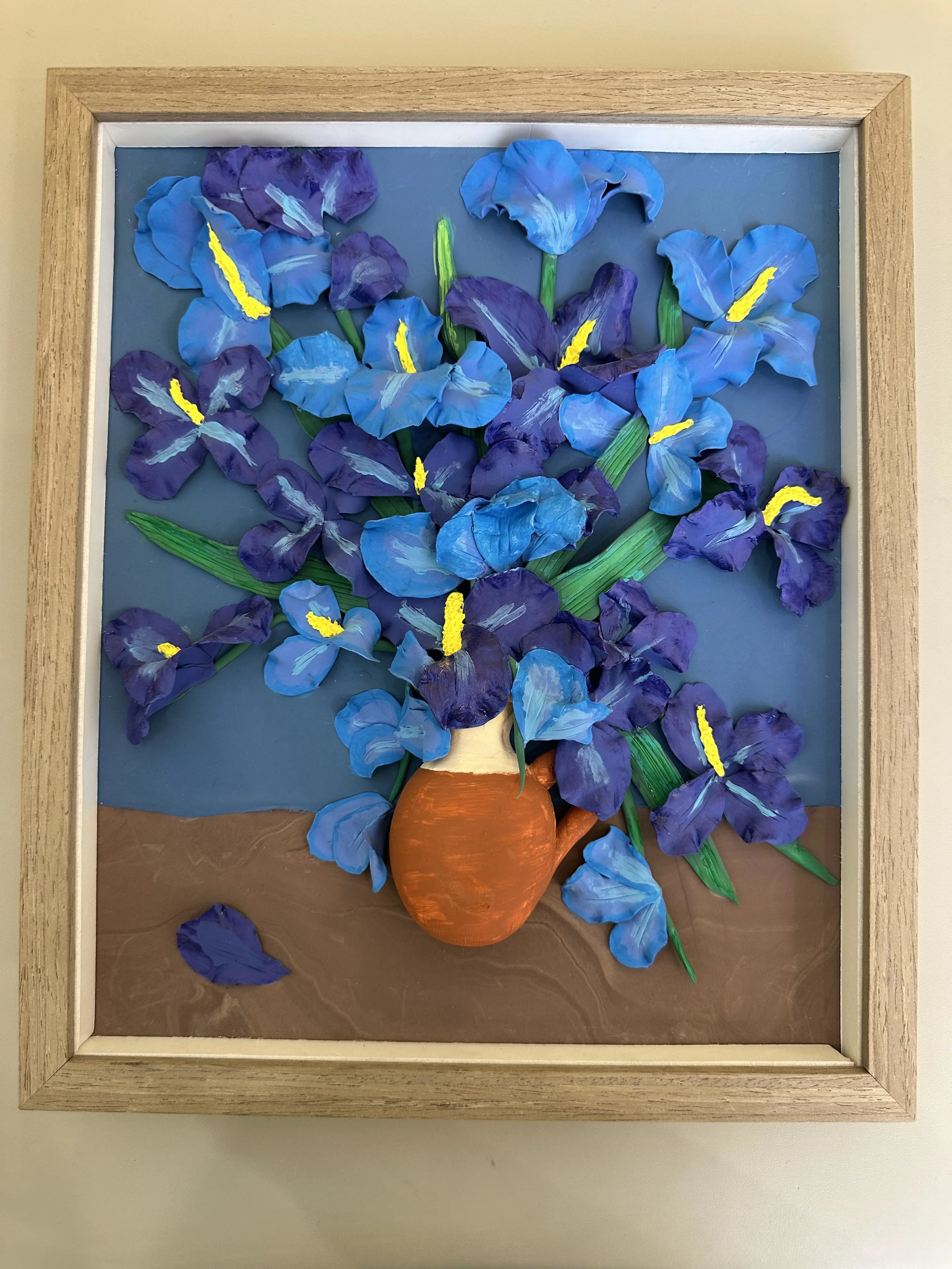 Clay art painting-flower-de-luce 1