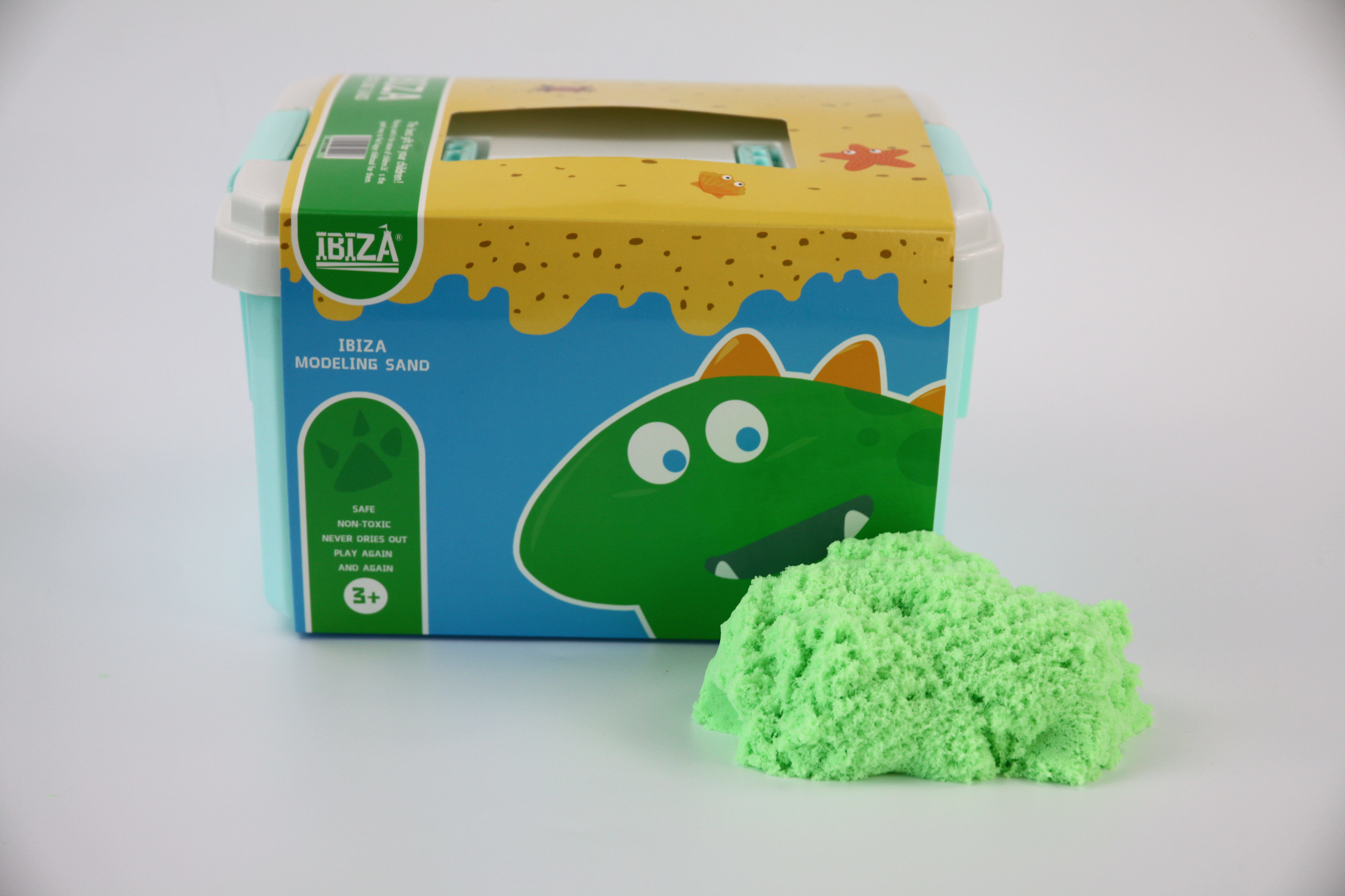 IBIZA - Green Modelling sand 1KG +15 pcs mould+1 Inflatable sand table PRODUCTS 15