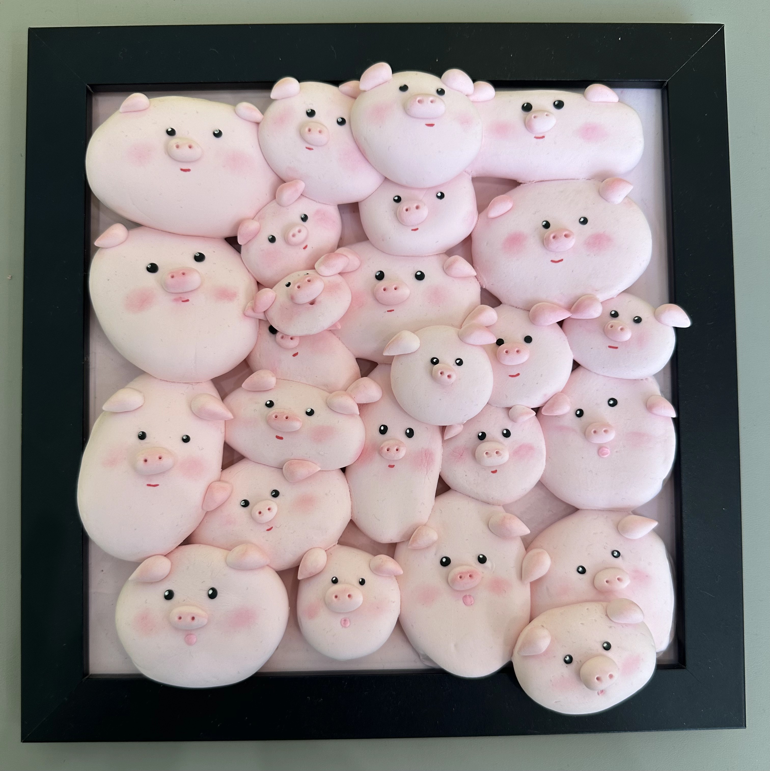 Clay art painting - Cute pig 8