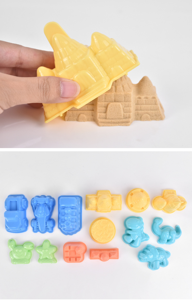 High Quality hot sale kids safe non-toxic space toy sand kit, sand set color magic clay sand 5