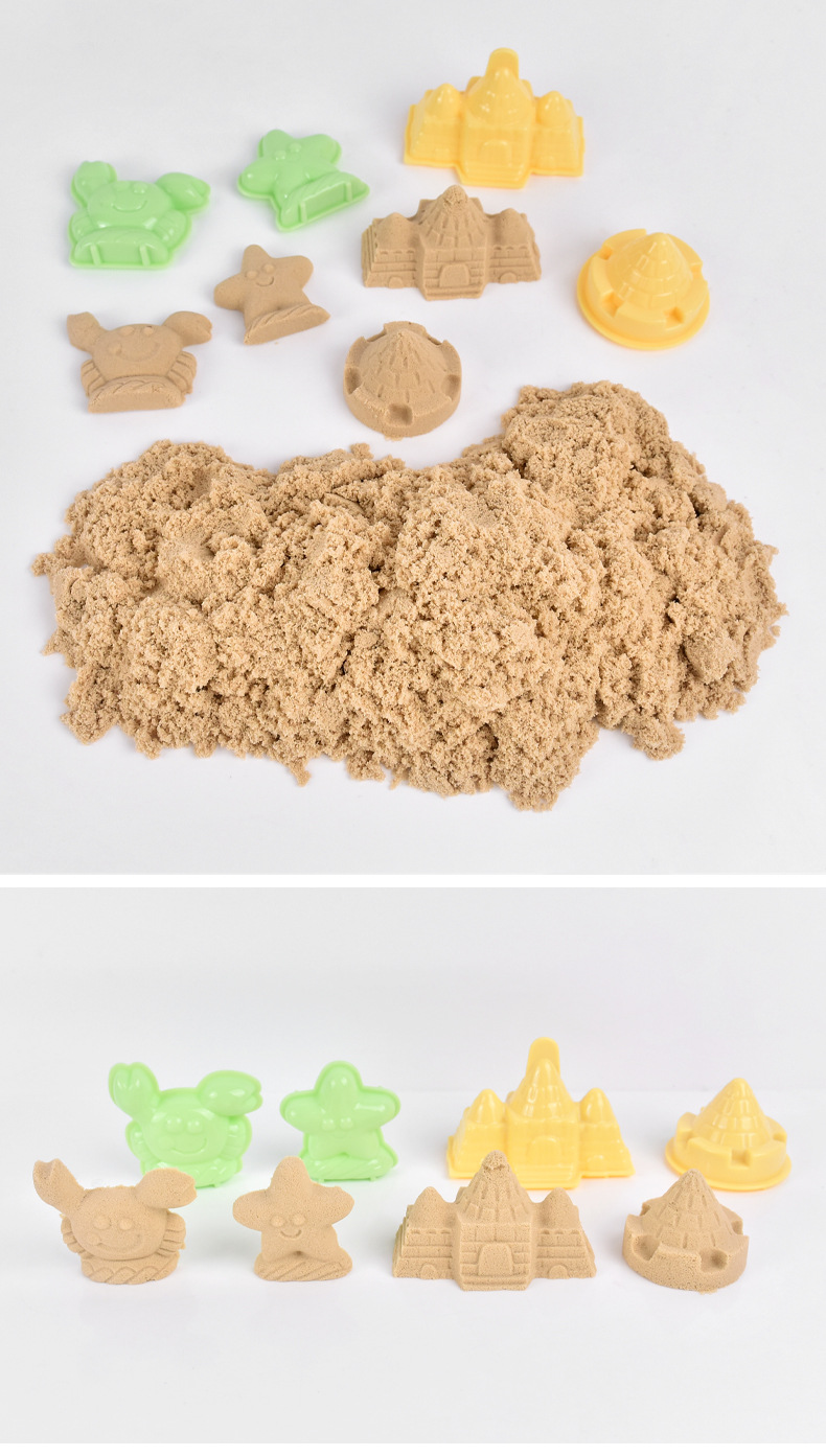 High Quality hot sale kids safe non-toxic space toy sand kit, sand set color magic clay sand 4