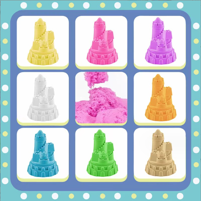 High Quality hot sale kids safe non-toxic space toy sand kit, sand set color magic clay sand 2