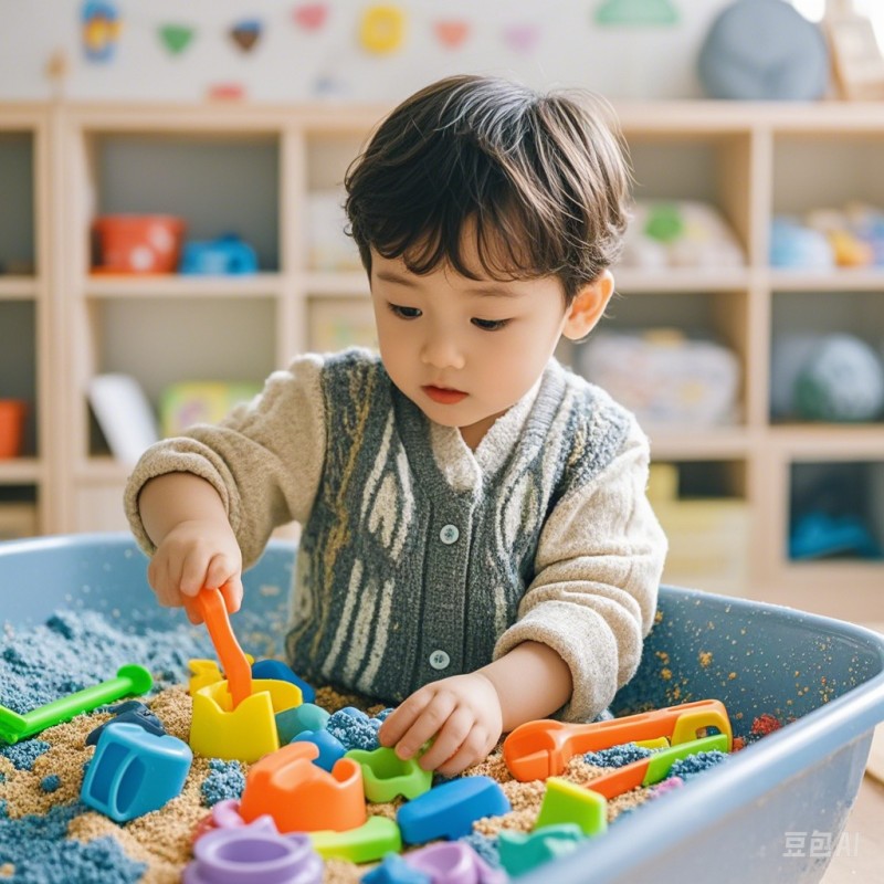 Kindergarten children use Ibiza magic sand for activities 2