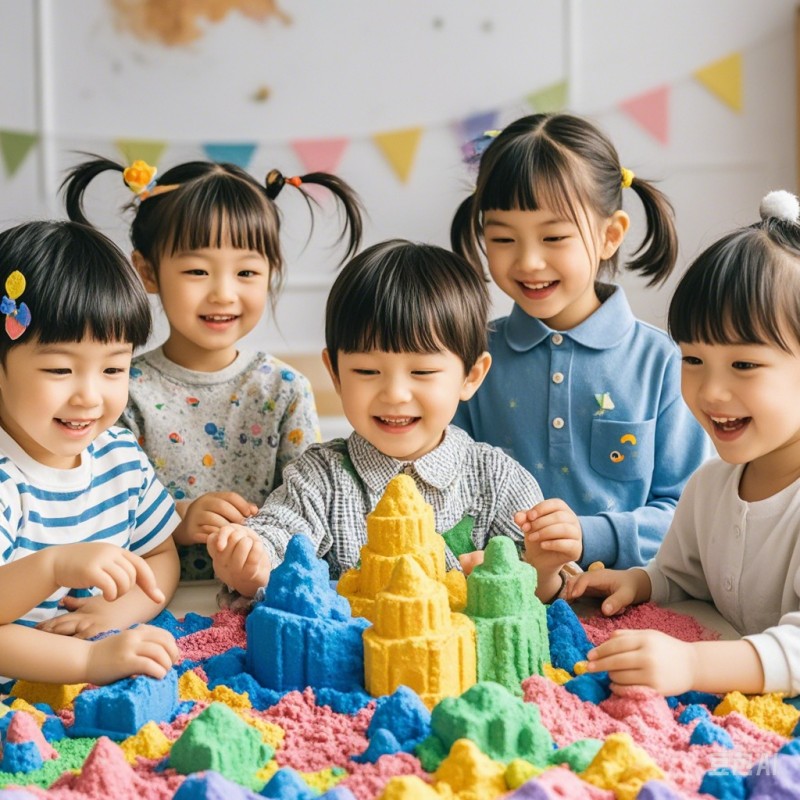 Kindergarten children use Ibiza magic sand for activities 1