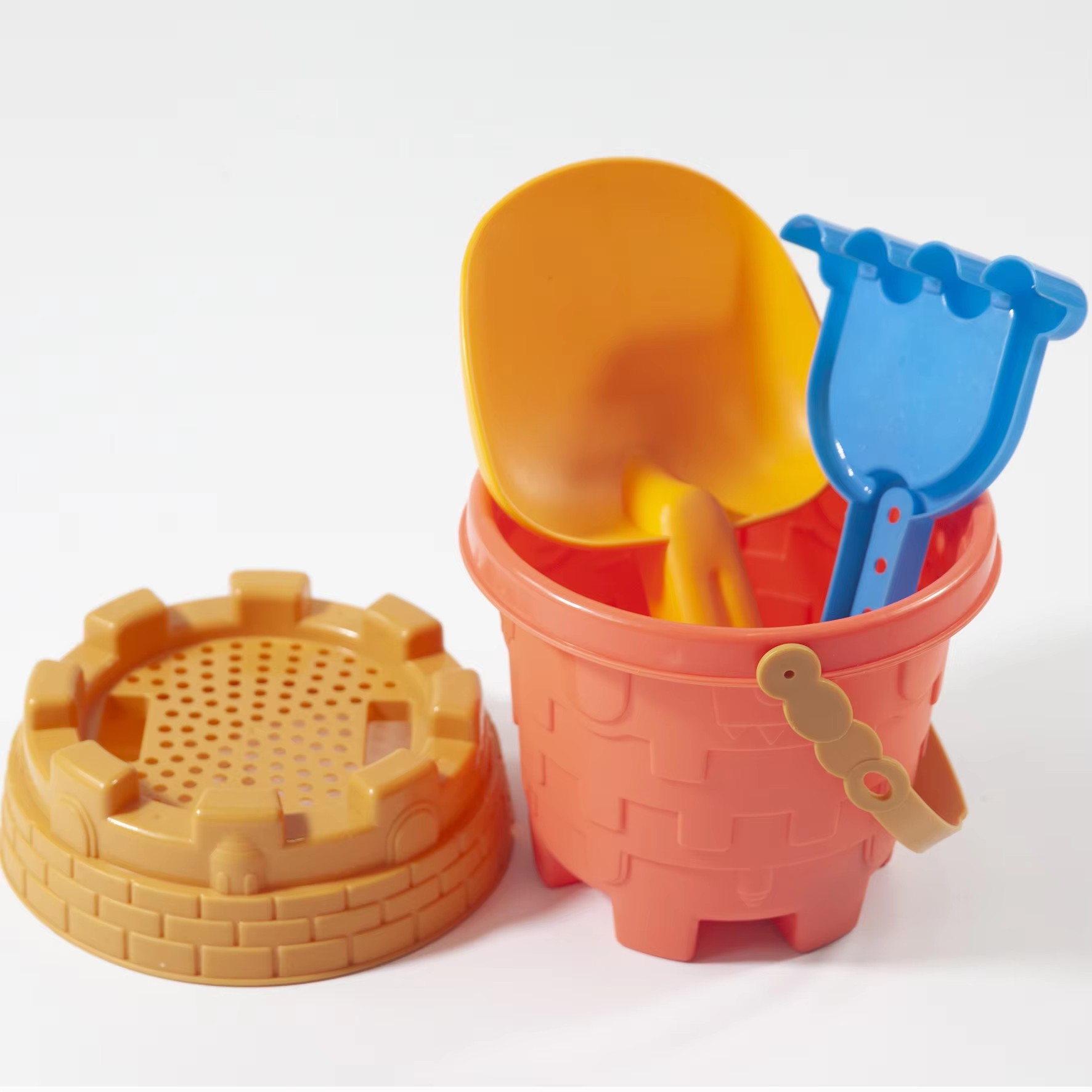 Lemongaga Fun Beach Sand Toys for Kids Sand Bucket Shovel Set Colorful Durable Perfect for Hours of Outdoor Play for Kid 2