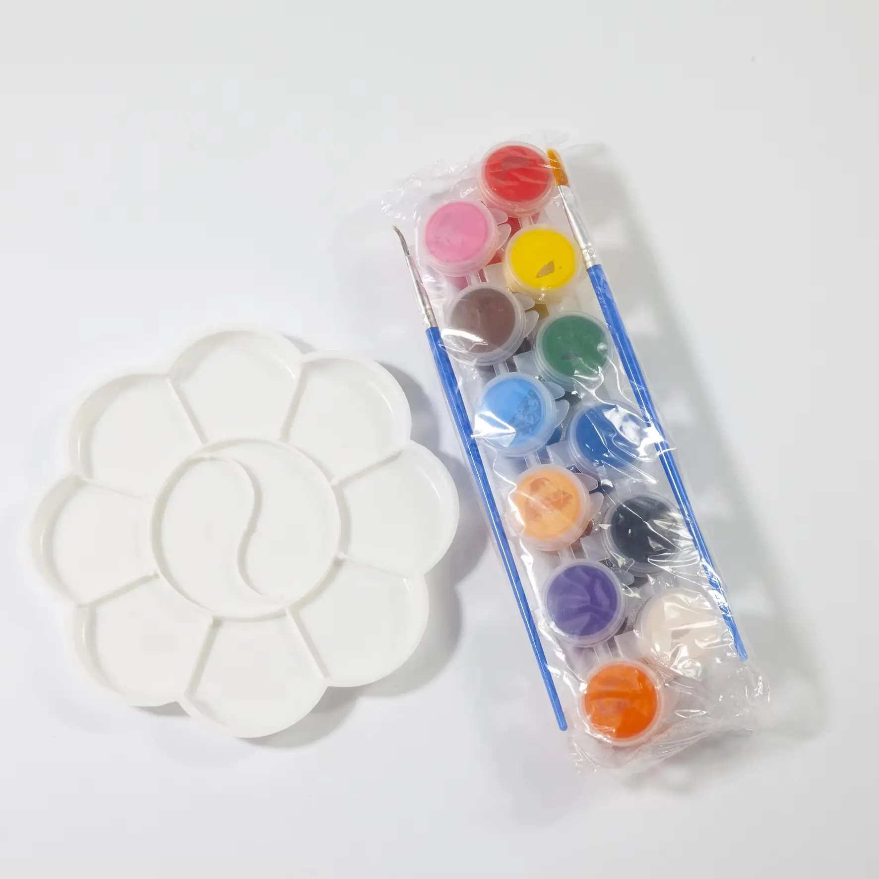 Lemongaga Paint Brush Set 1 Palette Plastic Tray for Painting Artist Gift, Classroom Supplies, Kids Birthday Art 1