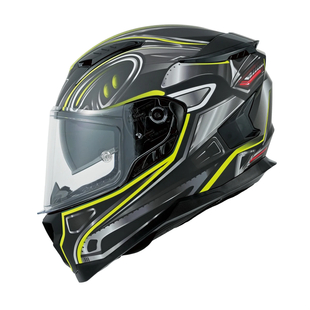 MY Safest Full Face Motorcycle Helmet for adults FF938 ECE R 22.06 and DOT Approved ABS Shell helmet (Matte Black/Neno Yellow) 1
