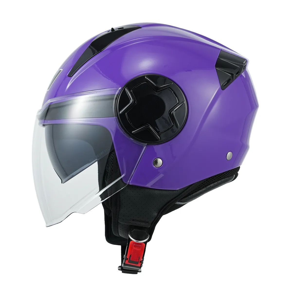 MY Open Face Helmet for adults OF850 neon purle DOT Approved with Clear Visor 1