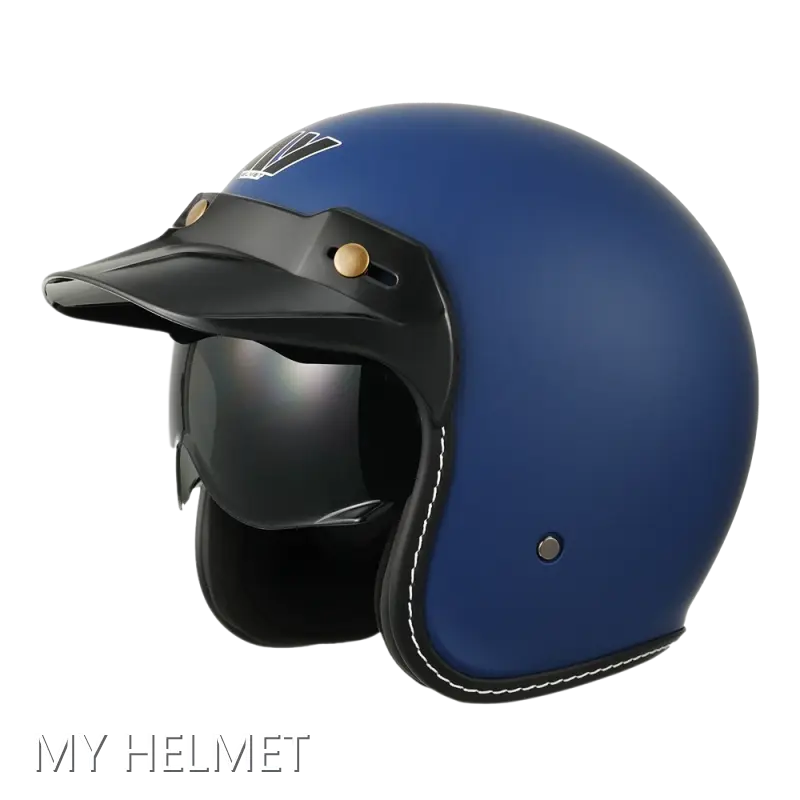 Open Face Motorcycle Helmets with Visor by MY HELMET-1 1