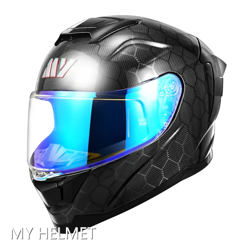 Carbon Fiber Motorcycle Helmet with Visor by MY HELMET-1 1