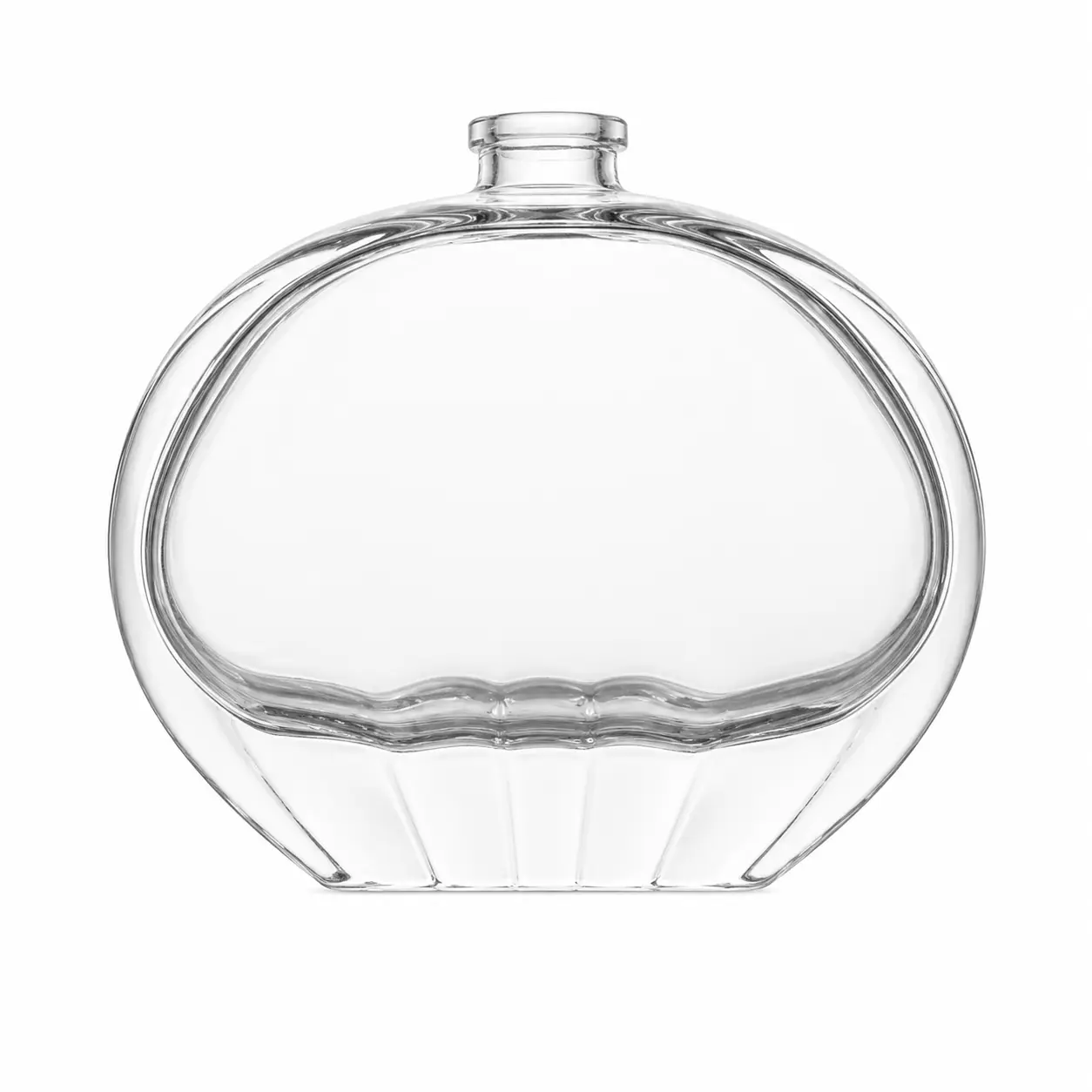 Sculptural Clear Glass Perfume Bottle Set with Heavy Base Designs 1