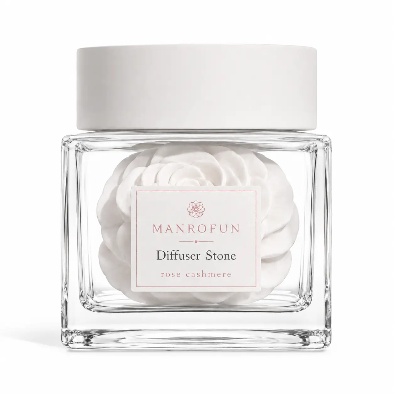 Square Glass Floral Diffuser Stone Container for Luxury Home Fragrance Display 1