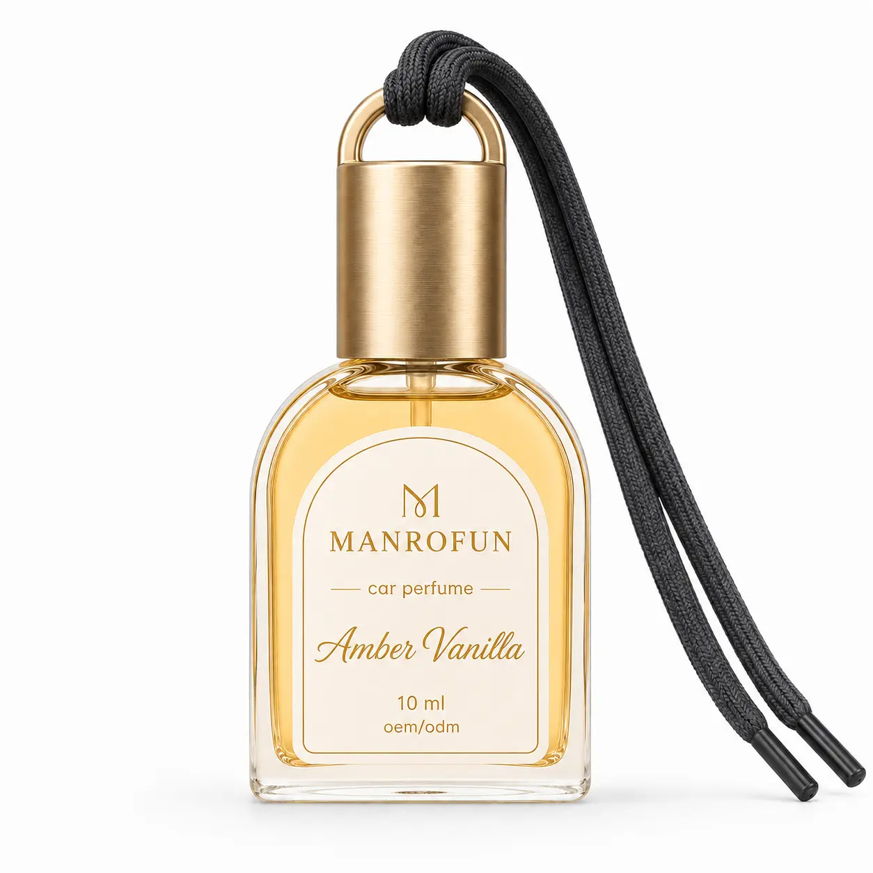 Arched Bottle Car Perfume with Metal Cap and Hanging Cord 1