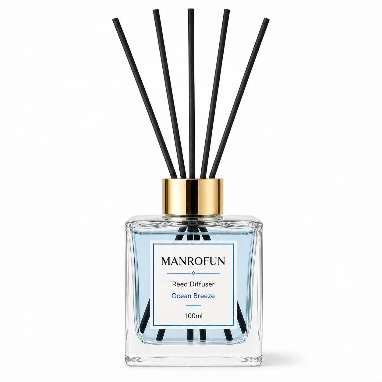 Square Clear Diffuser Bottle Set for Modern Room Fragrance Lines 1