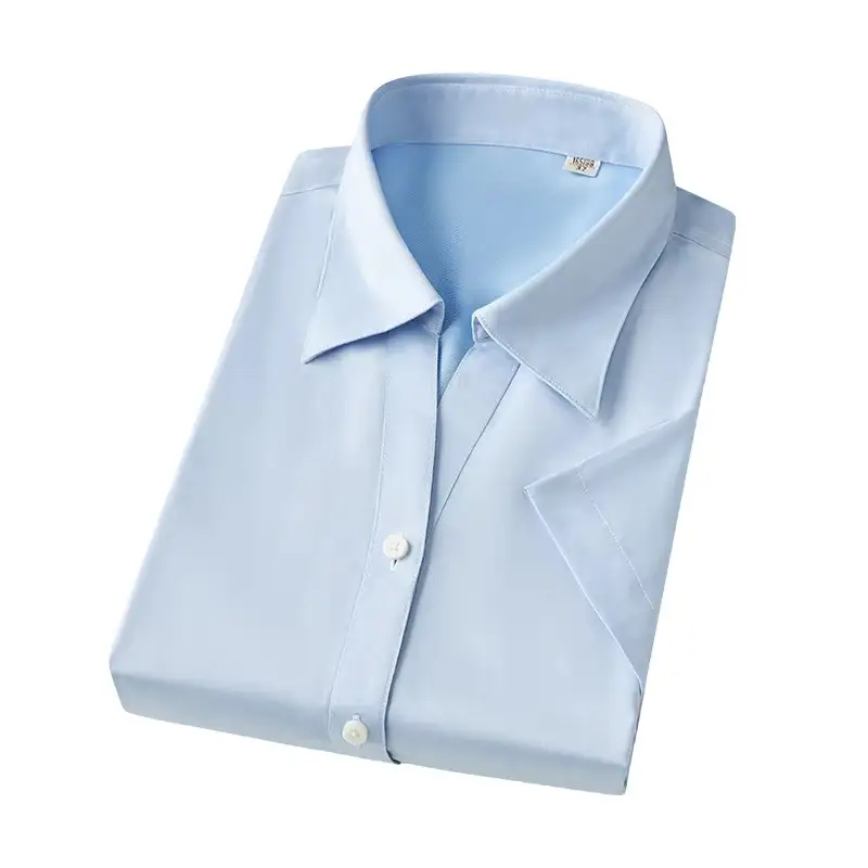 MTWD1002 Women's Blue 100% Cotton Embroidered Business Shirt 1