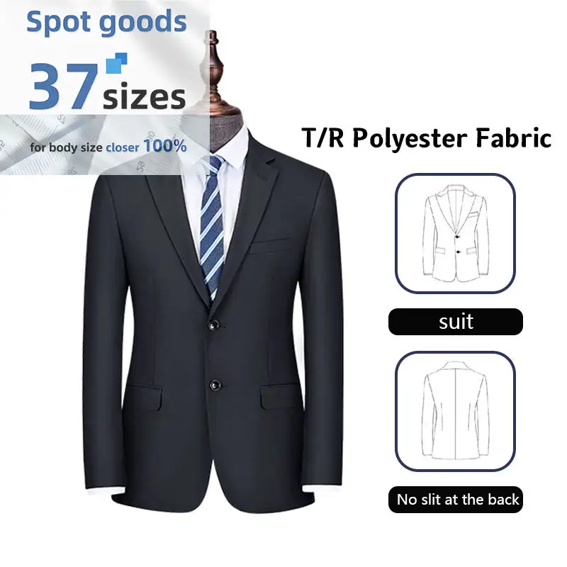 MY1002 TR Polyester Fabric Navy Blue Men's Suit Jacket OEM Men's Dark Navy Business Formal Suit Blazer Jacket 1