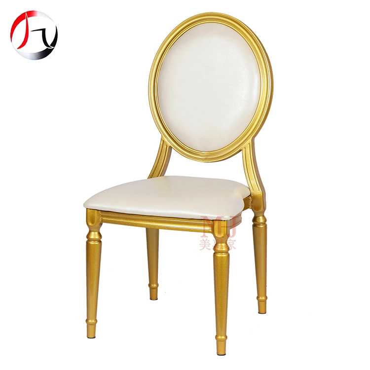 MHJ furniture - Wholesale Stackable French Style Aluminium Frame Wedding Banquet Chair For Dining Imitated wooden chair 1