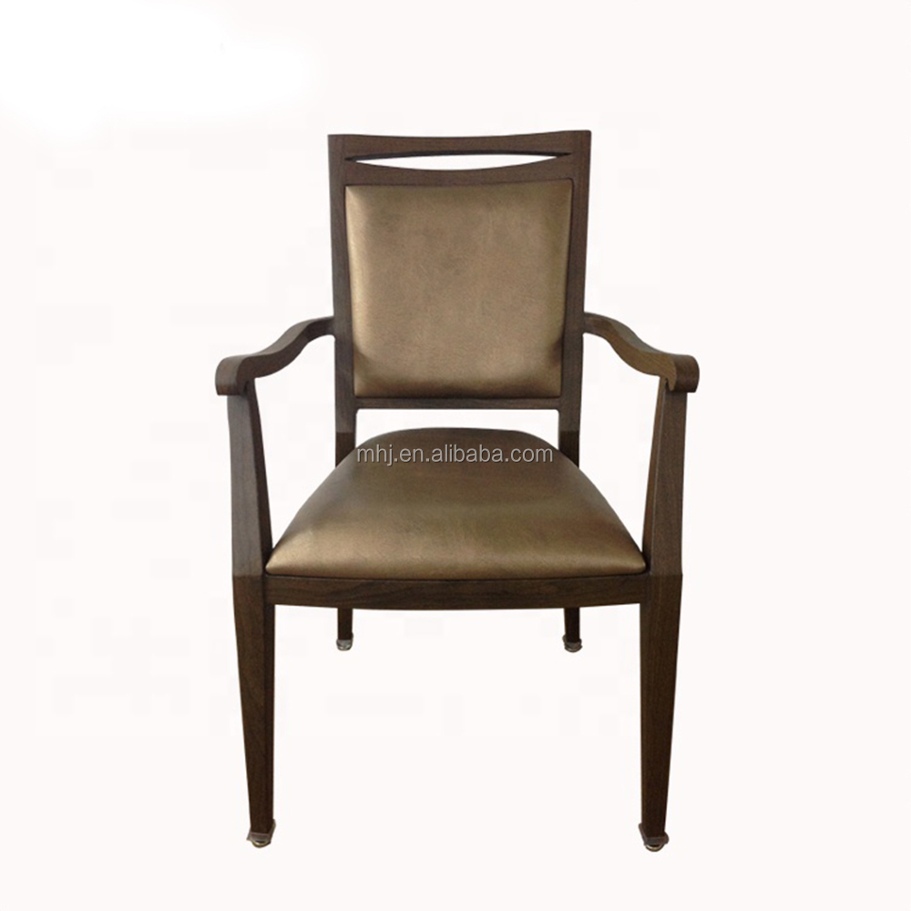 MHJ furniture - High Quality Morgan Wood Look Aluminum Armrest Banquet Dining Chair Aged & Nursing home seating 12