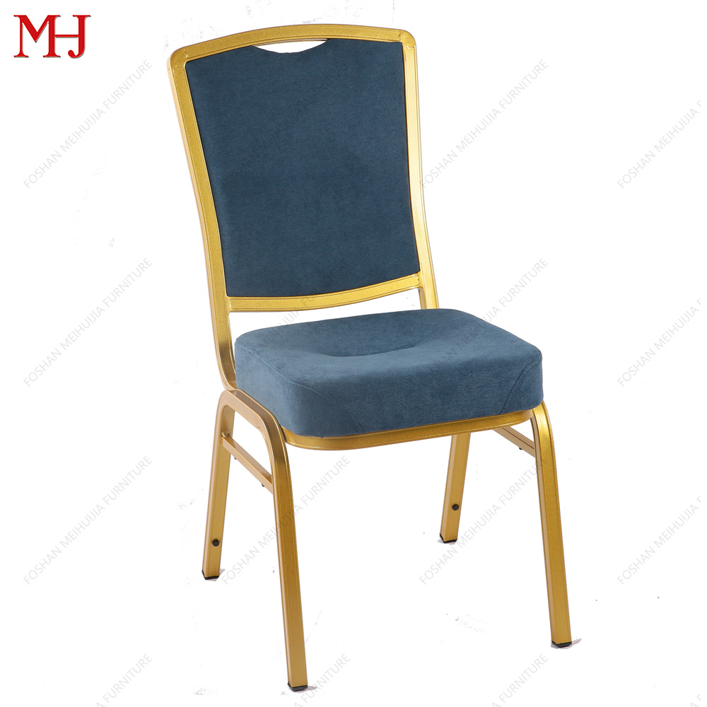 Wholesale Soft Cushion Blue Event Party Chair Backrest and Seat Fabric Hotel Banquet Chair 9