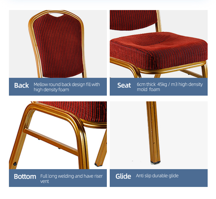 5 stars banquet seating hotel banquet hall chairs with curve cushion
