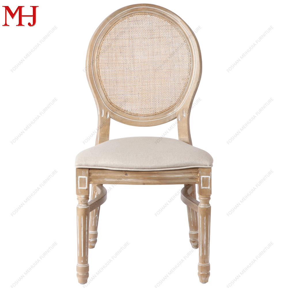 Soft Cushion French Retro Wooden Louis Chair, Popular in Silla, Stackable Louis Wedding Chair for Sale 8