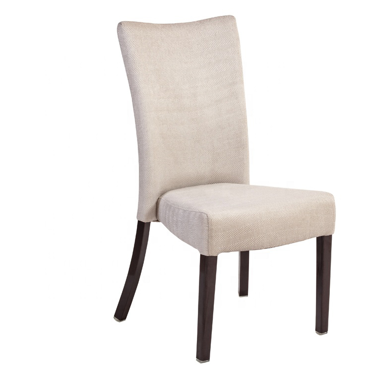 Hotel Restaurant dining chair Solid wood fabric upholstery High back chair 9