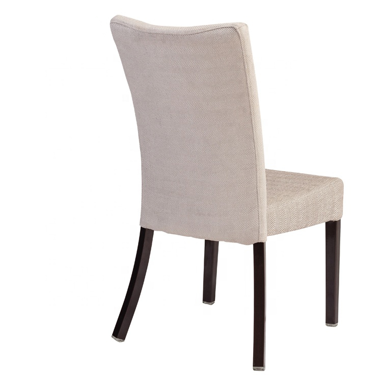 Hotel Restaurant dining chair Solid wood fabric upholstery High back chair 10