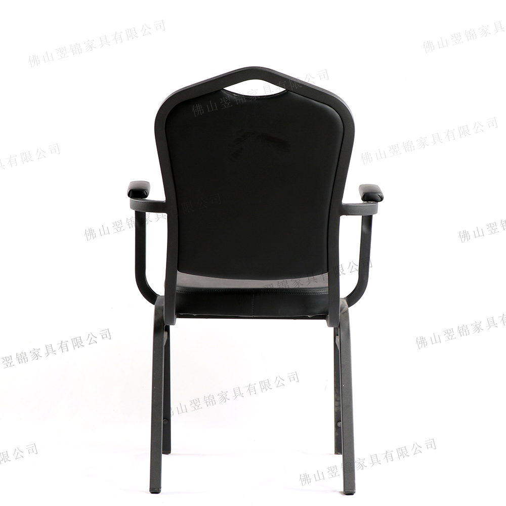 Luxury Black Fabric Silver Steel Chrome Frame Stacking Used Hotel Stacking Event Wedding Banquet Chairs 10
