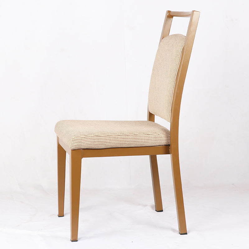Hotel restaurant iron chair, imitated wooden chair metal frame chair 8