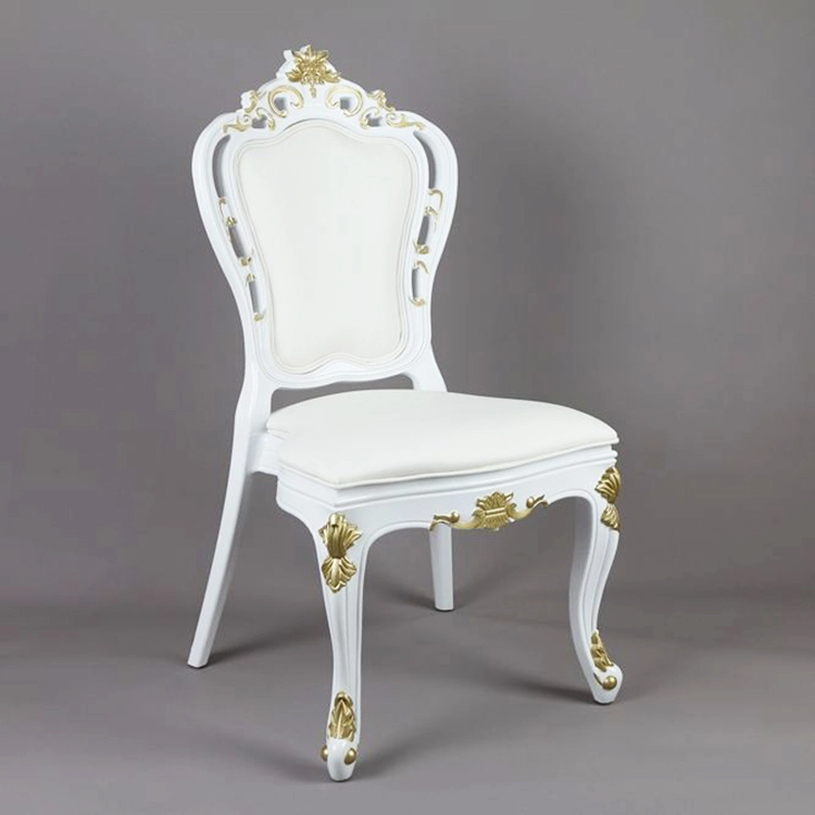 White Stackable  Back crown PP Resin Wedding Event Chair 1