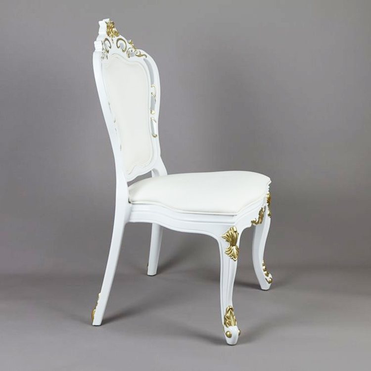 White Stackable  Back crown PP Resin Wedding Event Chair 12