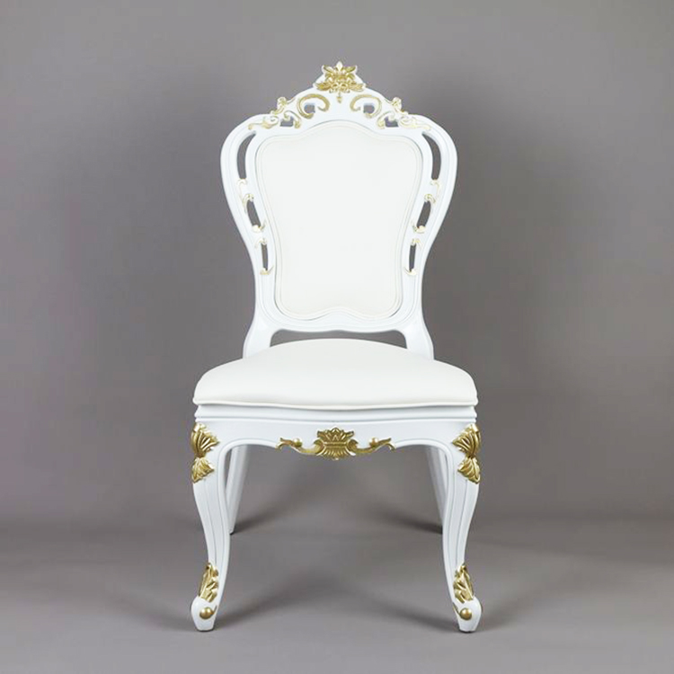 White Stackable  Back crown PP Resin Wedding Event Chair 9