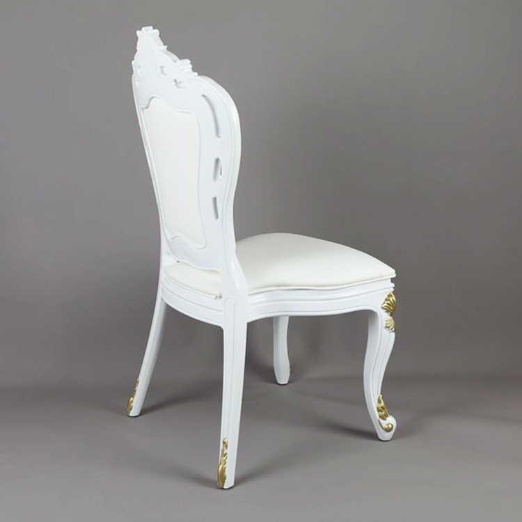 White Stackable  Back crown PP Resin Wedding Event Chair 8