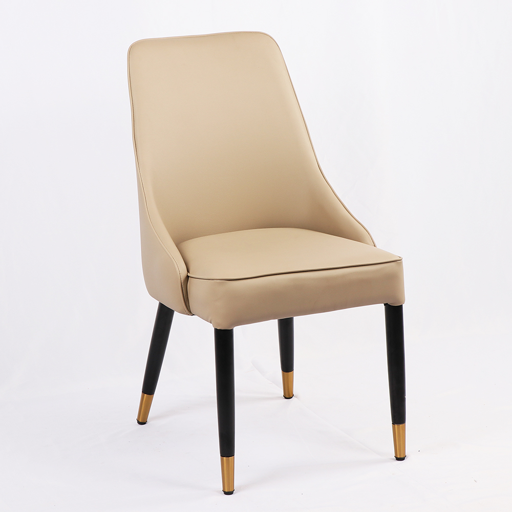 High Quality Soft Bag Simple Stool Hotel Modern Design Luxury Leather Dining Chair Backrest Home Upholstered Dining Chai 10