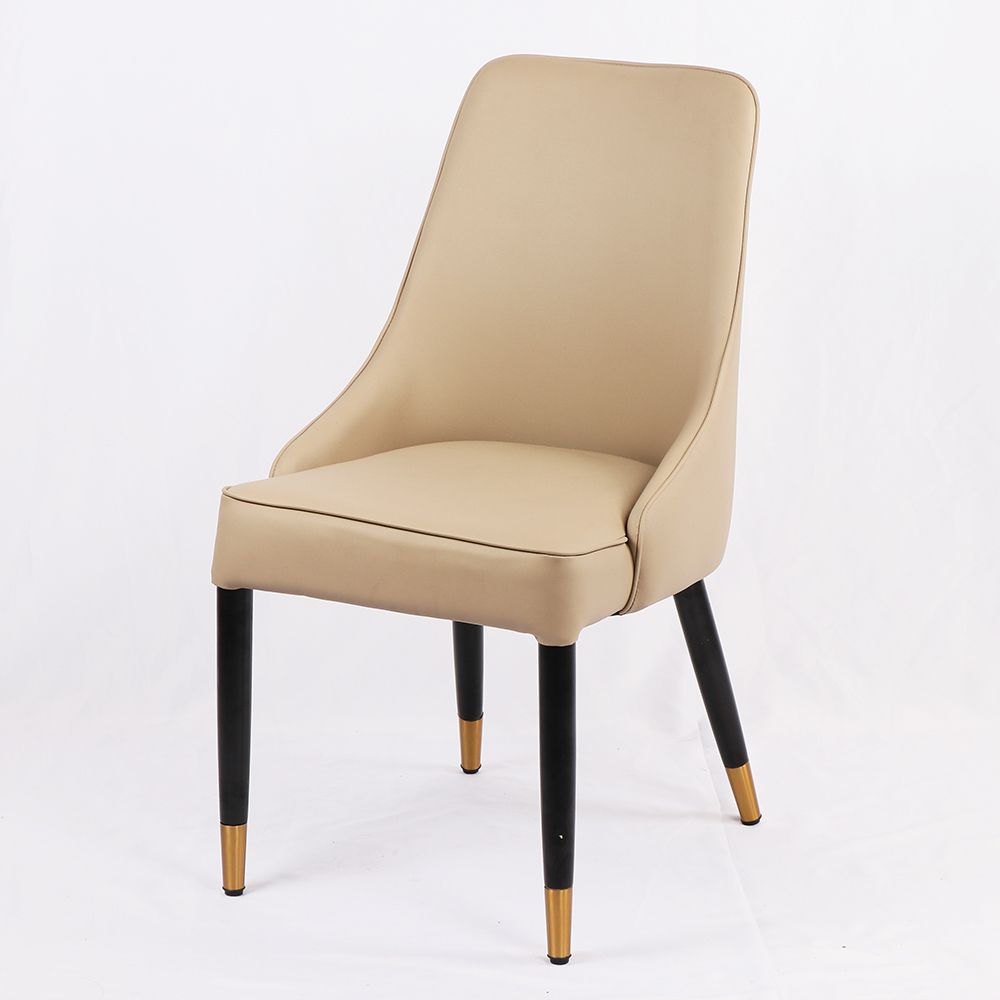 High Quality Soft Bag Simple Stool Hotel Modern Design Luxury Leather Dining Chair Backrest Home Upholstered Dining Chai 9