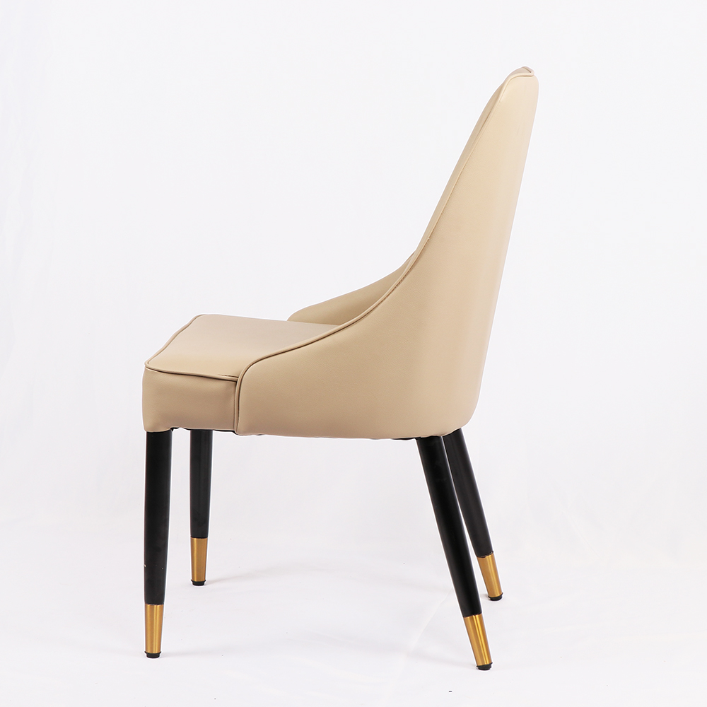 High Quality Soft Bag Simple Stool Hotel Modern Design Luxury Leather Dining Chair Backrest Home Upholstered Dining Chai 8