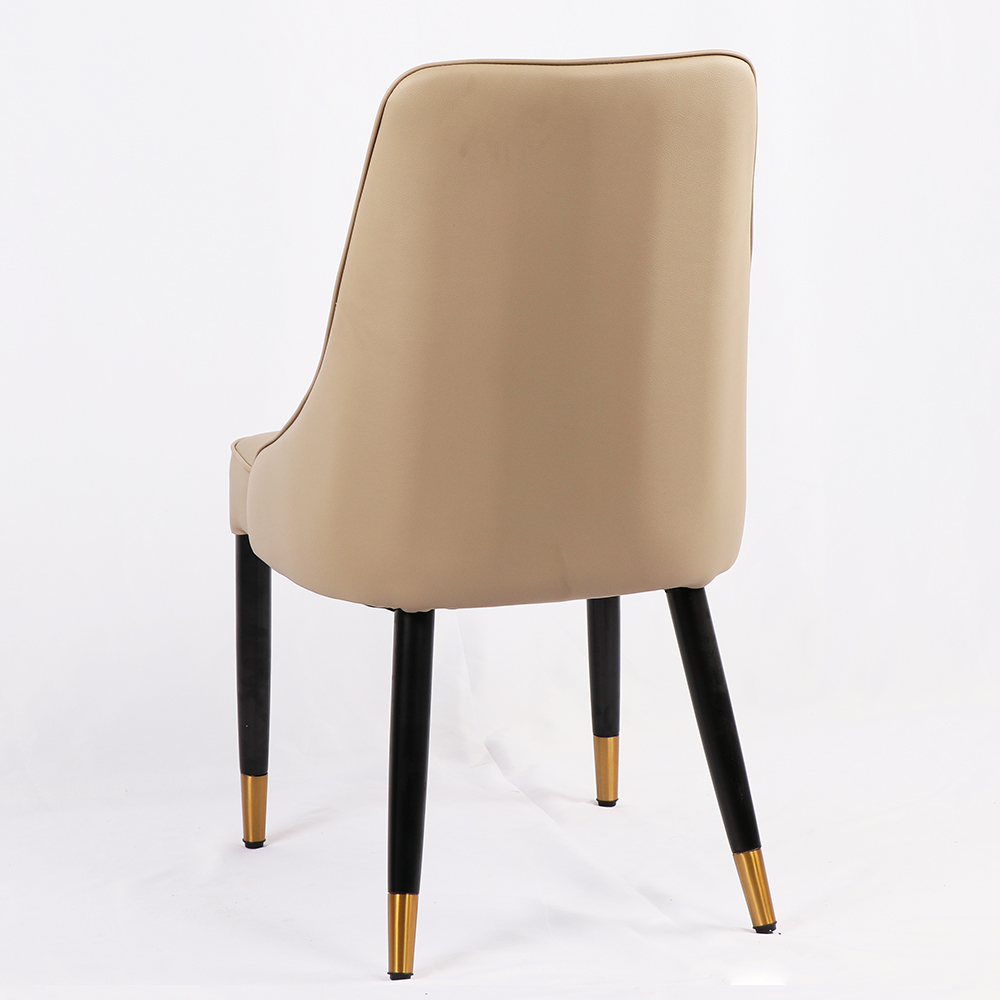 High Quality Soft Bag Simple Stool Hotel Modern Design Luxury Leather Dining Chair Backrest Home Upholstered Dining Chai 12