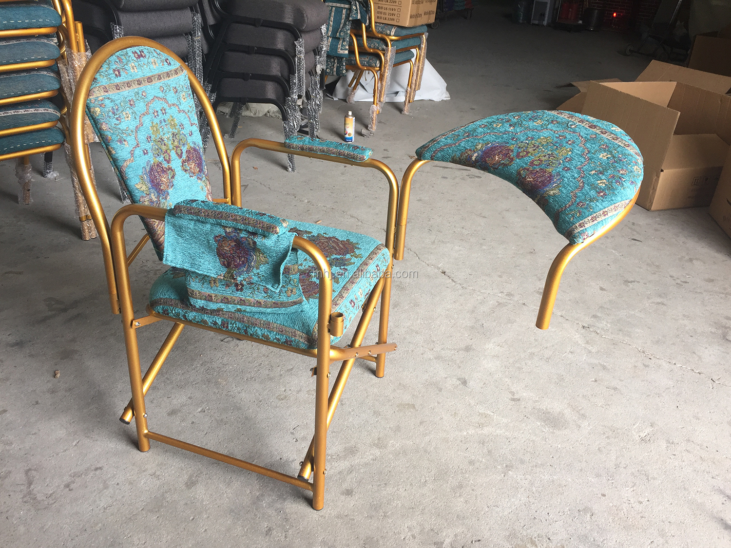 MHJ furniture - Wholesale Metal Church Worship Muslim Prayer Folding Salah Chair Muslim chair 22